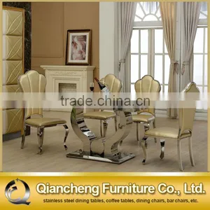 Fancy Designs Marble Top Dining Table Stainless Steel Table thumbnail-2