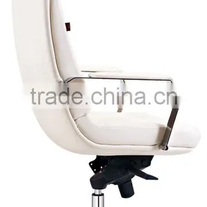 Elegnt Big Boss Manager White Leather Executive Computer Swivel Chair thumbnail-3