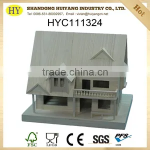 FSC Customized Natural Unfinished Wooden Doll House Wholesale thumbnail-1