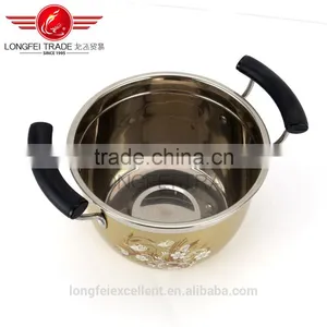 Yellow High Quality Wholesale Stainless Steel Cooking Pot Set/stainless Steel Camping Pot thumbnail-5