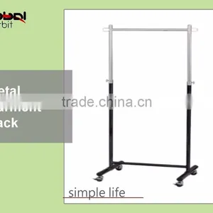 Movable Clothes Hanging Rack Steel Pipe Storage Rolling Garment Rack thumbnail-1