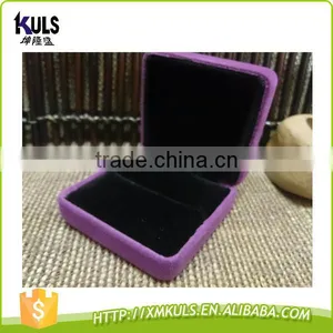 Custom Logo Printed Purple Gray Color Fashion Velvet Jewelry Packing Boxes thumbnail-3
