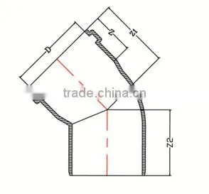 HIGH QUANLITY 45 DEG ELBOW WITH SOCKET OF PVC GB STANDARD EXPANDING FITTINGS FOR DRAINAGE WITH GASKET thumbnail-2