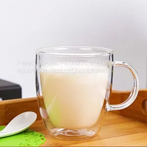 Double Wall Milk Cup 220ML Customized Coffee Cup Glass Cups Milk Mugs thumbnail-2