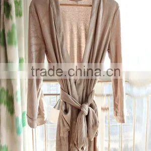100% Bamboo Fiber Women's Bathrobe, Terry Cloth Bathrobe,nightwear Gown thumbnail-3
