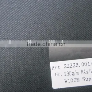 Black Twill Worsted Wool Blend Fabric for Suit thumbnail-1