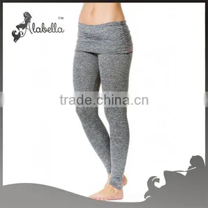 Moisture Wicking Melange Grey Color Mix Women Leggings for Workout Wear thumbnail-1