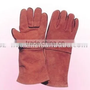 Long Cow Leather Safety Gloves thumbnail-1