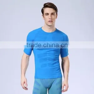 Custom Gym Fitness Workout T Shirt For Men Summer Style Seamless T Shirt thumbnail-6