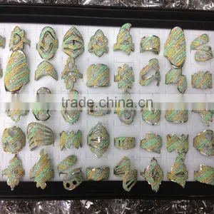 Fashion Various Shape Rainbow Giltter Rings Collection Colorful Sparkling Rings Best Cheap Rings for Promotion thumbnail-1