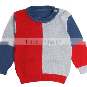 2017 2018 Baby Boys Stylish Contrast Block Color Pullover Sweaters thumbnail-1