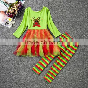 China Wholesale Children's Boutique Girl Clothing Kids Clothes Christmas Children Sets thumbnail-3