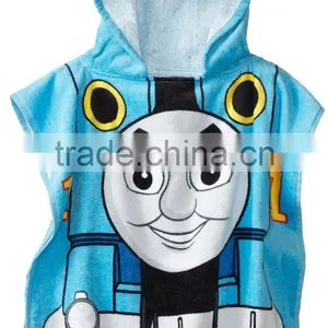 Reactive Printing Velour Poncho Hooded Towel for Kids thumbnail-1
