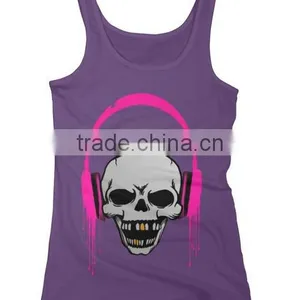 China Custom Printing 100 Cotton Stringer Tank Top Women thumbnail-3