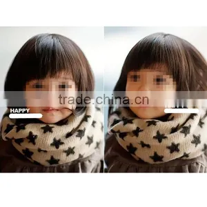 Korean Style Lovely Winter Warm Acrylic Five-pointed Star Pattern Fashion Baby Scarf Kids Infinity Scarf thumbnail-6
