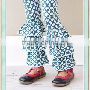 Baby Girls Triple Ruffle Pants Trousers Wearing Under Dress American Posh Girls Pants, 2 Colors thumbnail-1