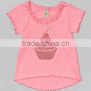 2016 Pink Cupcake Girl T-shirt Short Sleeve Cute Girl Tops Fancy Kids Clothing GT90423-23 thumbnail-1