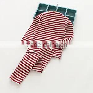 Wholesale Simple Stripe Cotton Soft Two Pieces Set Girl Pajamas thumbnail-3