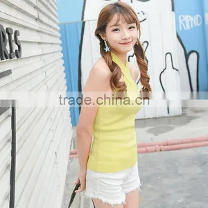 Ladies' Sweater in the Summer the New Crane Fork With T-shirts, Women's Sexy Lady Sleeveless Coat of Cultivate One's Morality thumbnail-1