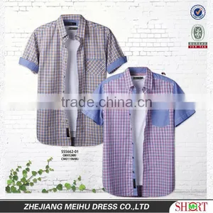 Comfortable Style 2016 Plaid Short Sleeve Casual Shirt for Men thumbnail-1