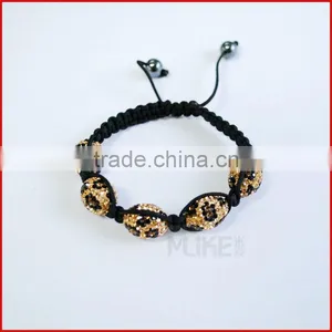 Leopard Pattern Adjustable Shamballa Bracelet thumbnail-1