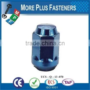 Made in Taiwan Black Bulge Blue Lug Chrome Bulge Acorn Nut thumbnail-3