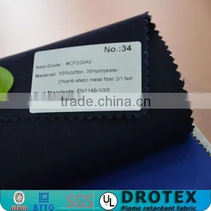 China Supply 6.5oz CVC 60/40 Anti-Static Fabric for Protective Clothing thumbnail-1