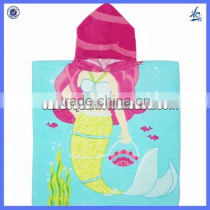 Cartoon Printed Towel For Kids In Cotton Velour Material Custom Print Animal Hooded Poncho Towel thumbnail-1