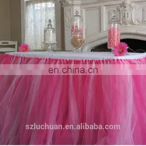 New Arrival Hot Pink Beautiful Rainbow Table Skirts thumbnail-3