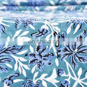 Indian Latest Hand Block Cotton Fabric Crafting Dressmaking Sewing Fabric By Meter thumbnail-2