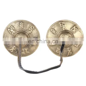 2.6in Handcrafted Tingsha Cymbal Bell W/Striker for Buddhism Meditation Old Tibet Tibetan Buddhist Bronze Tingsha Cymbals thumbnail-1
