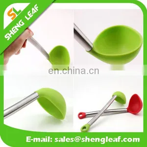 Silicone Large Ladle Green Stainless Steel Handle Spoon Scoop thumbnail-4