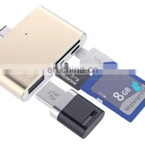 Digital Type C Card Reader USB C OTG USB 2.0 Hub/TF/SD Card Reader 4 IN 1 USB 3.1 With Micro USB Charging Port for MacBook thumbnail-5