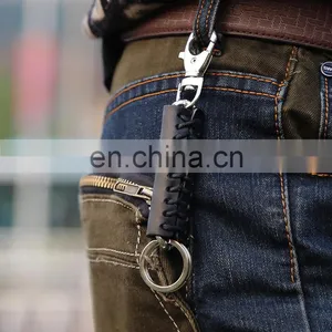 Unique Design Men Car Genuine Black Leather Shape Keychain thumbnail-2