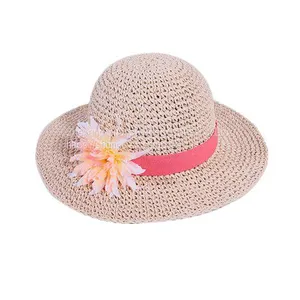 100% Hand Crochet Kids Paper Straw Floppy Hat thumbnail-1