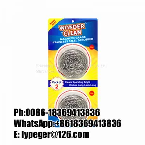 2pcs/pack Stainless Steel Scourer Cleaning Ball thumbnail-1
