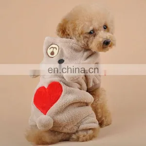 Popular Dog Hoodie Plain Fleece Dog Clothing Pet Garment Warm Dog Sweater Coat thumbnail-3
