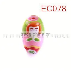 High Quality Hand Painted Russian Doll Plastic Beads thumbnail-1