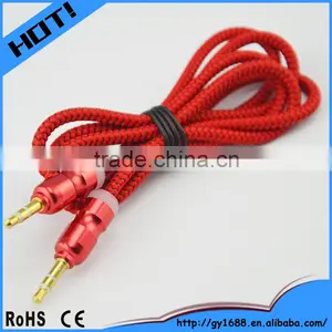 3.5mm Stereo Aux Cable With Double Braid Shield Car Audio Cable 1m Quality Choice thumbnail-1
