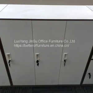 Low Height 3 Door Metal Locker Brown Color H1200xW900XD400mm thumbnail-1