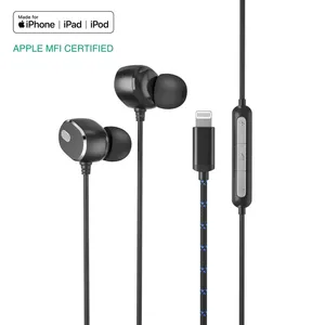 Good Quality MFi Certified In-ear Stereo Headphone With Lightning Connector Wired Headset for IPhone 11 12 13 Pro Max thumbnail-2