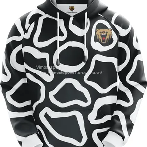 Customized Sublimation Hoodie of Black and White Colors With Latest Fashion thumbnail-1