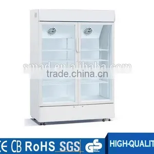 2 Doors Electric Beverage Cooler Refrigerator for Fruits and Vegetables thumbnail-1