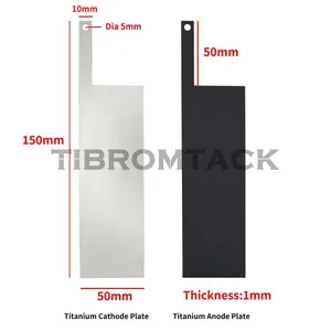 2PCS Electrodes, Titanium Anode Plate With MMO Ruthenium-Iridium Coating and Cathode Electrolytic Plate Without Coating thumbnail-3