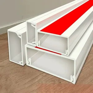 Solid PVC Trunking Solid Wall Wiring Ducts 100X50 Wall Raceway Trunking Electrical Products Channel Cable Management System thumbnail-5