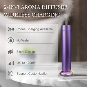 Best Reviewed Multi Function Air Purifier LED Wireless Charging Scent Pet Friendly Waterless Essential Oil Aroma Diffuser thumbnail-1
