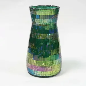 Mosaic Jar Glass Vase Glass Container Jar thumbnail-1