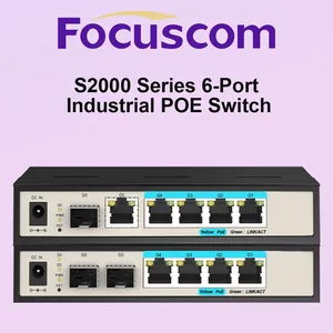 Industrial Smart Managed Gigabit Switch 6-Port With PoE Option L2 Managed Network Ethernet Switch for Security and Automation Focuscom S2000 Series thumbnail-1