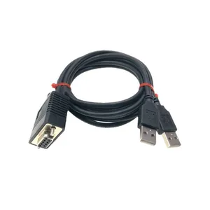 1-to-2 DB9 to USB Serial Adapter Cable for RS232 Communication thumbnail-3