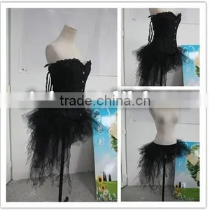 Wholesale Cheap Black Burlesque Bustle Tutu Skirt Peacock Black Plus Size thumbnail-1